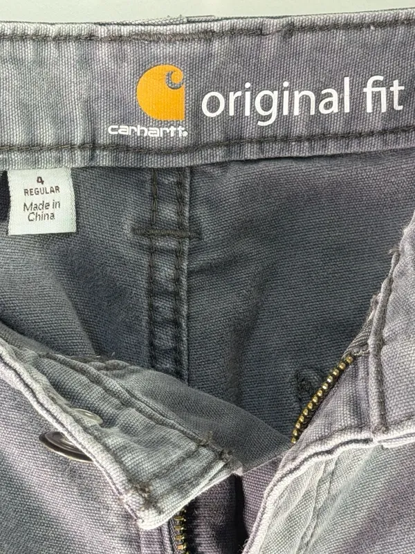 Carhartt Original Fit Gray Canvas Work Pants Carpenter Utility Size 4 Regular - Image 2