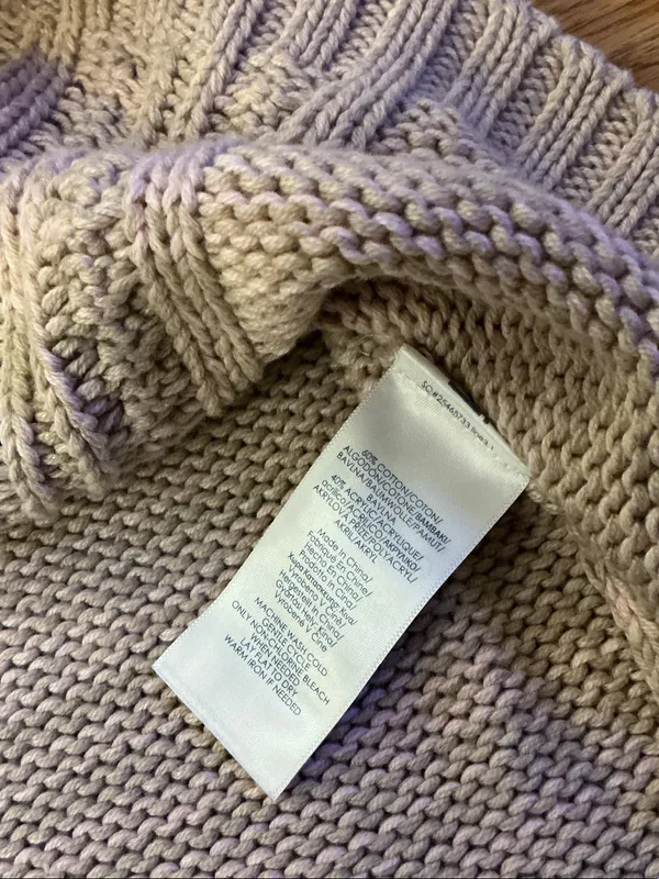 Chaps Ombre Cable Crew Sweater in Cream & Tan Size XL - Image 4