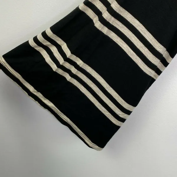 Chaser Womens M Black White Striped Wrap Top Deep‎ V Neck Bell Sleeve Y2K Boho - Image 3