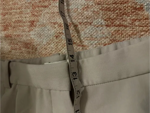 Abercrombie curve love sloane tailored pant beige 33P 16 SHORT wide leg trouser - Image 6