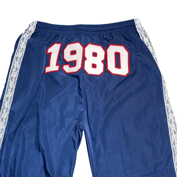 Edikted Track Pants Women Medium Navy Blue Excellent‎ 1980 Lace Trim Wide Leg - Image 3