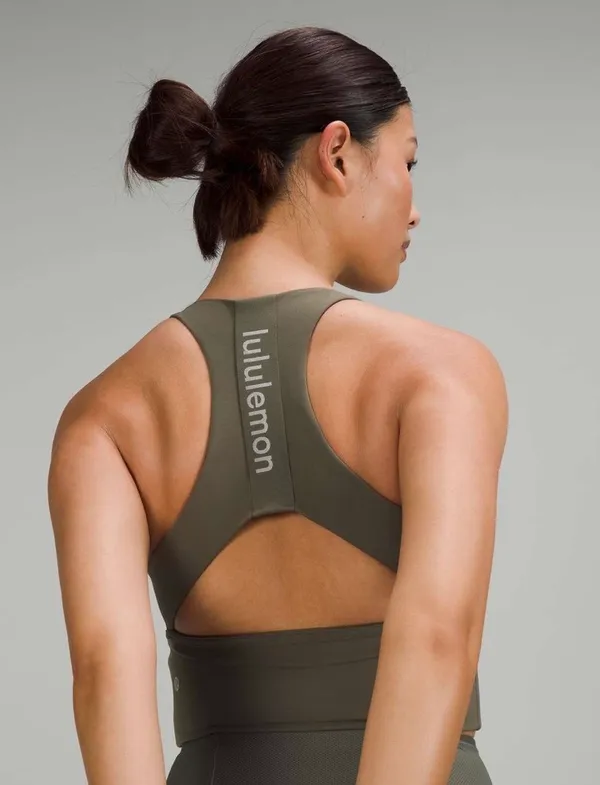 Lululemon Logo Elastic Everlux Shelf Tank Top Army Green / White Opal 8 - Image 7