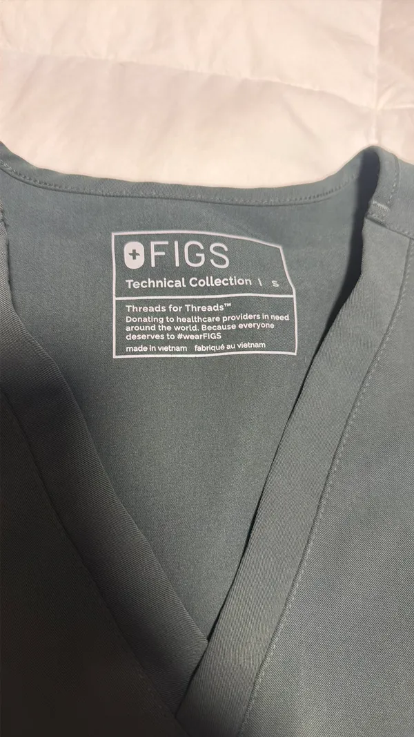 Green FIGS Scrub Top - Image 3