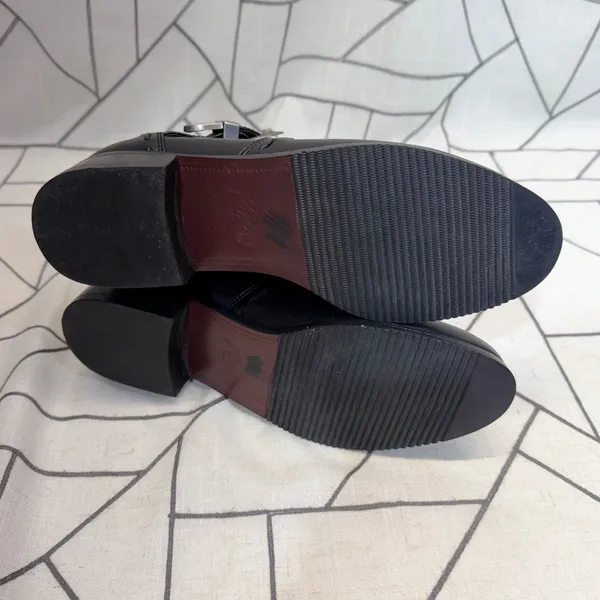 Roper Ankle Boots Womens Size 10 Black Leather Western Buckle‎ Strap Round - Image 5