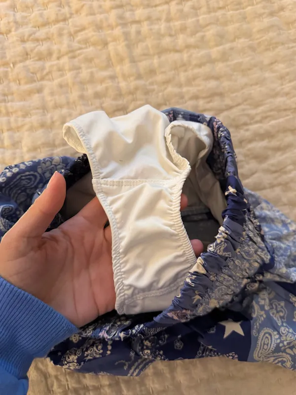 Free People Movement Blue patterned high waisted shorts - Image 3