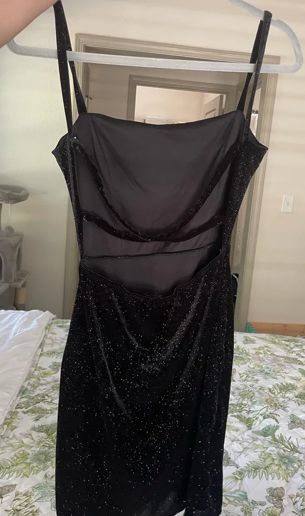 Windsor Mini Dress Black Sparkly Formal - Image 3