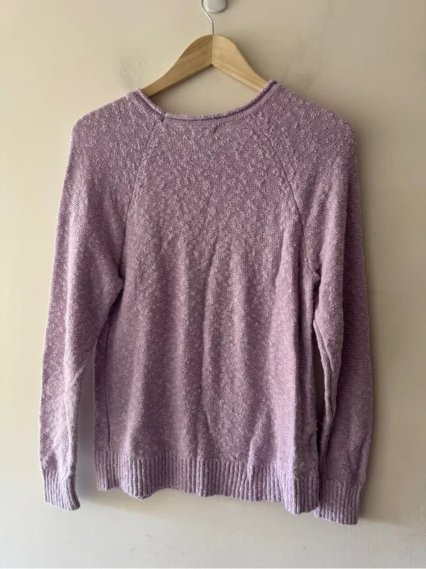 L.L. Bean Lilac Purple Cotton Sweater Size M - Image 4