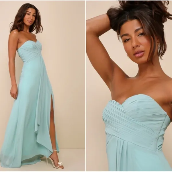 LULUS Prom Wedding Bridesmaid Sexy Flowy Romantic Elegant Maxi Dress NWOT - Image 2