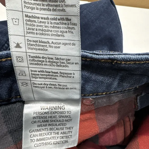 Carhartt Women’s Jeans Flannel Lined Straight Original Fit Size 10 Blue Denim - Image 10