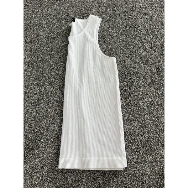 Lily Morgan Tank Top Womens Size L White Ribbed Knit Scoop Neck Sleeveless - Image 3