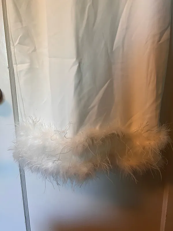 Lulus Strapless Midi White Dress Feathers - Image 2