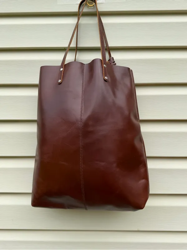 Canyon Leather Tote Bag Brown Mississippi State Full Grain Leather NWT - Image 3