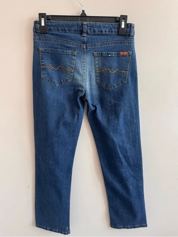 7 For All Mankind Standard Jeans Women’s 12 Blue Bootcut Stretch Denim - Image 5