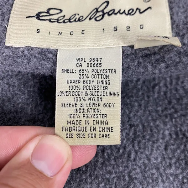 Eddie Bauer Coat Womens Medium‎ Blue Hooded Fleece Lined Insulated Parka Warm - Image 12