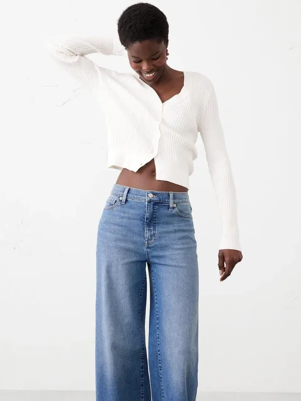 NWT Banana Republic Size 31 or 12 31x30 12x30 Black Wide-Leg High-Rise Jean NEW - Image 3
