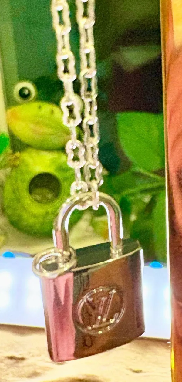gold charm. Gold chain included. (Chain is unknown brand)Measurements a tad of 1cm L and W. So classy! Wear it as a necklace, a bracelet, purse or wallet charm, etc. - Image 2