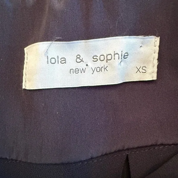 Lola & Sophie Black Zip Up Jacket Ribbed Sleeves‎ Size XS - Image 4
