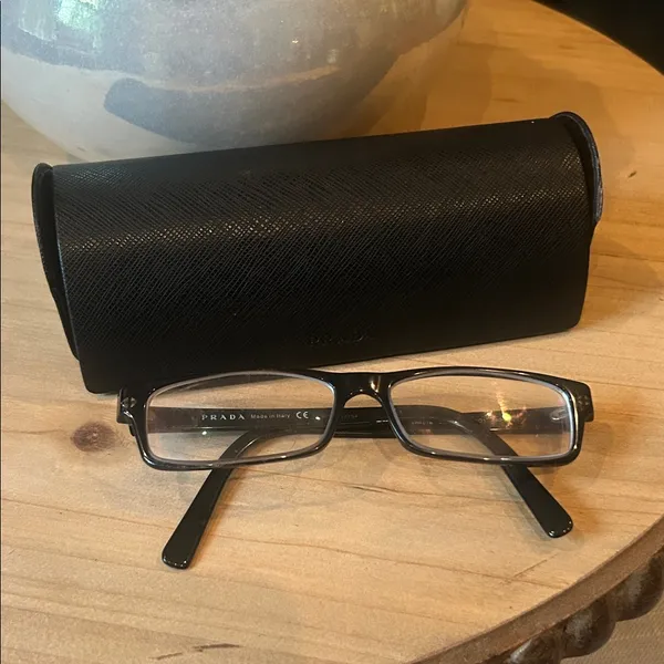Prada Classic Black Rectangular Eyeglasses VPR 07E 2AJ-1O1 140/BP5167754 - Image 7