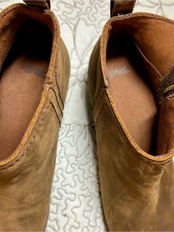 💥 TEVA Anaya Waterproof Leather Side Zip Ankle Boots Brown Women’s 7💛 - Image 10