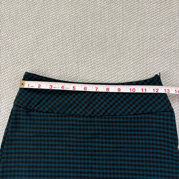 Low Rise Blue Black Plaid Gingham Check y2k Micro Mini Skirt Sz Xs - Image 6