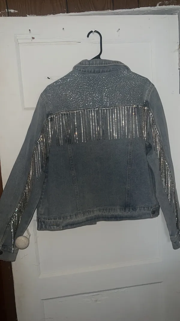 Savanna Jane denim jacket with rhinestone fringe - Image 3