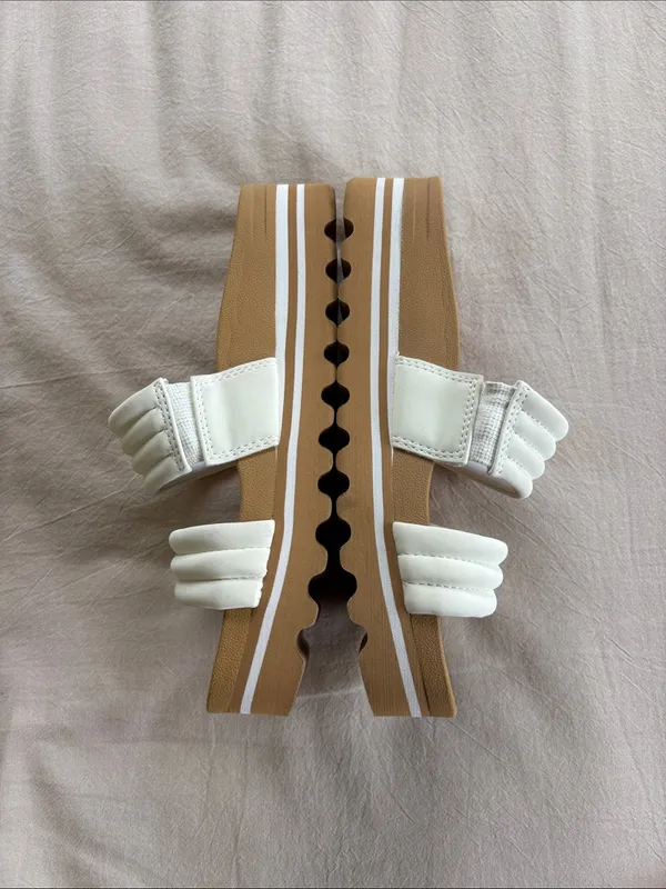 Reef Kaia 2-Bar Platform Slide Sandals White/Tan - Size 7 - Image 3