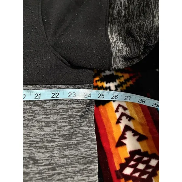 US Polo Assn. Black/Gray Zip Up Fleece Hood Jacket Size L Zip Pocket Logo Sherpa - Image 6