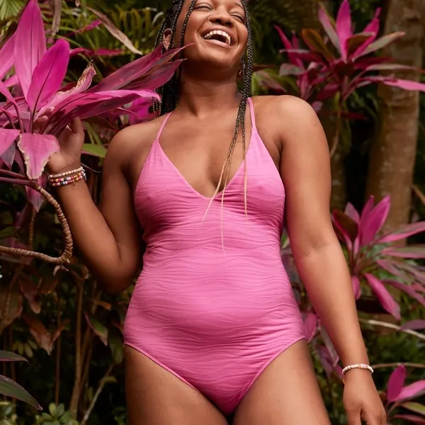💌 Aerie Jacquard V Scoop One Piece Swimsuit - Image 2