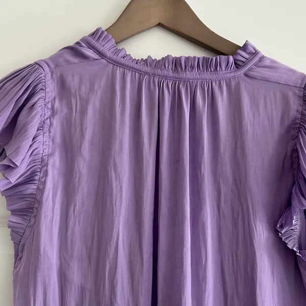 Current Air Ruffle Blouse Purple Lilac Size M - Image 10