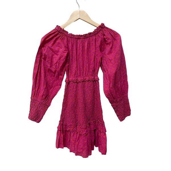 Alexis Marilena Smocked Off-shoulder Blouson-sleeve Dress Size‎ XS - Image 14