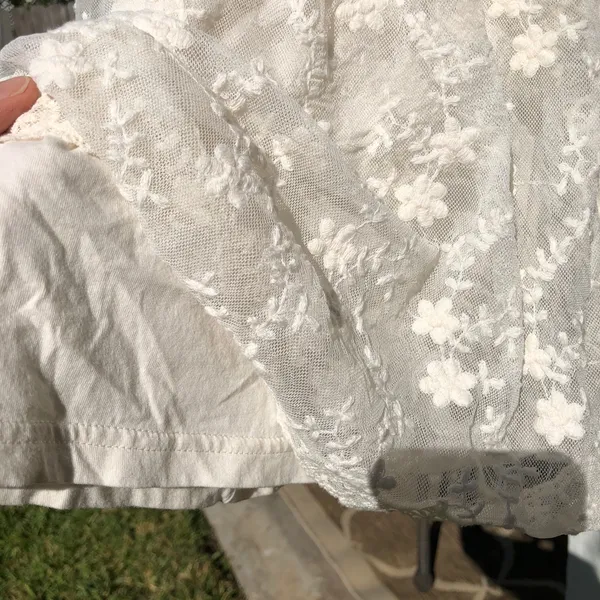 🛍️ Lace Dress w/button back & long sleeve Cream S - Image 4