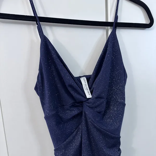 Lucy in the Sky Talia Front Twist Mini Dress - Navy - S - Image 6