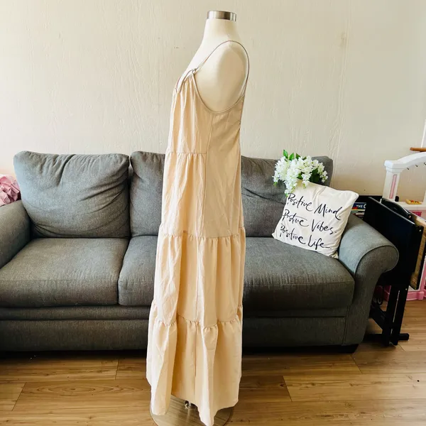 Backless Beige Maxi Dress Tan - Image 5