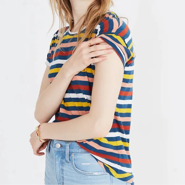Madewell Whisper Cotton Crewneck T-Shirt in Lennie Stripe Multicolor‎ - Image 8
