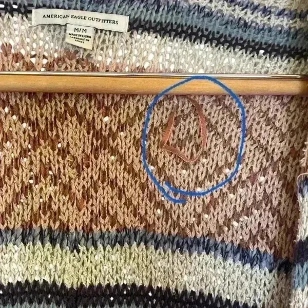American Eagle Oversized Striped Fall Cardigan With Pockets‎ Size Medium Flaw - Image 11