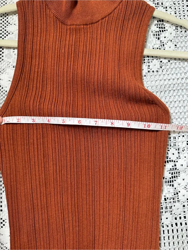 WAYF Sleeveless‎ Ribbed Mock Neck Midi/Maxi Dress - Image 6