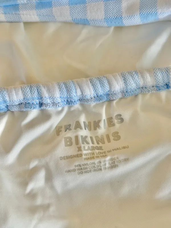 Frankies Bikinis Croft One-Piece Bluebell Blue Gingham - Size XL - Like New - Image 5