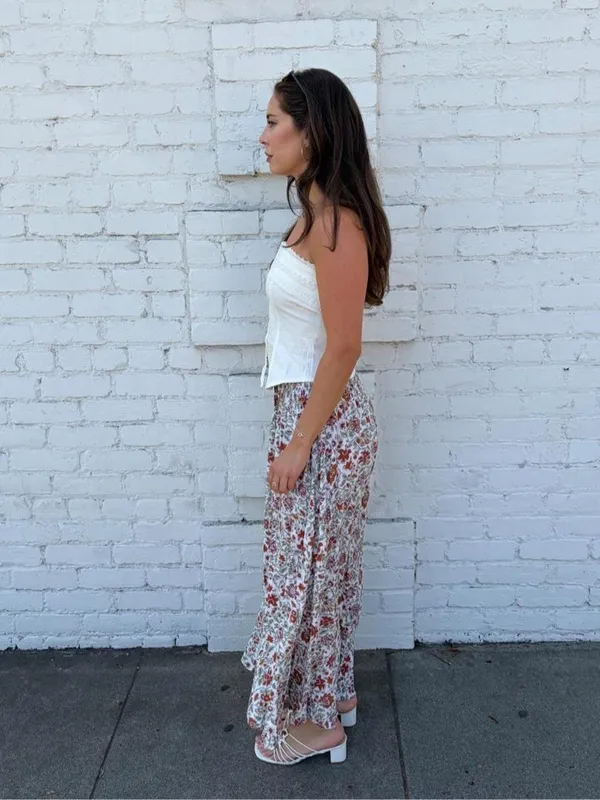Target Rachel Zoe beautiful floral maxi skirt with mother of pearl buttons size M #boho #feminine #costalcowgirl - Image 4