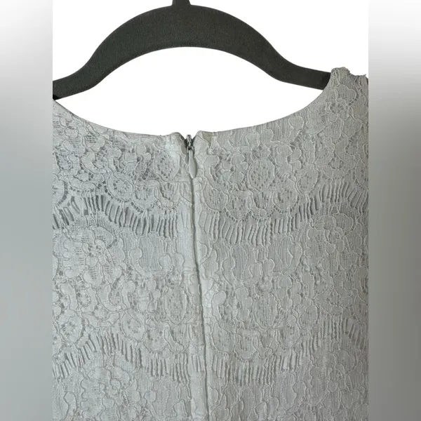 Lulus White Floral Lace Short Sleeve Mini Shift Dress‎ Size Small Bridal - Image 9
