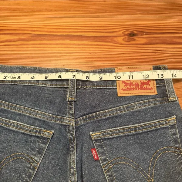Levis‎ Jeans Womens 27 Wedgie Straight Blue Distressed Denim Stretch High Rise - Image 11