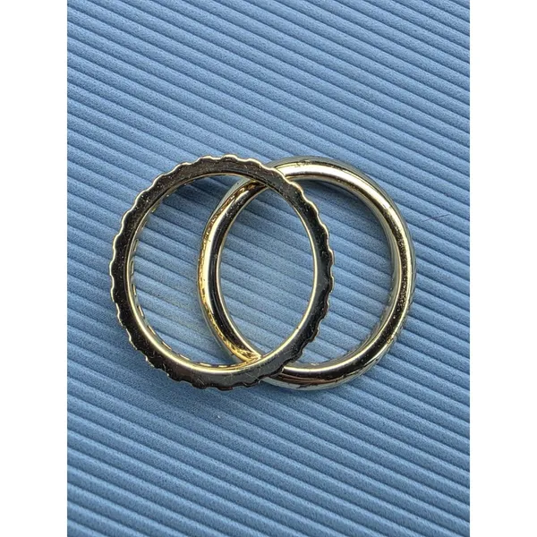 Kendra Scott Ring Set 2 Gold Tone Stacking Rings Size 6 (XS) Metal Clear Stones - Image 5