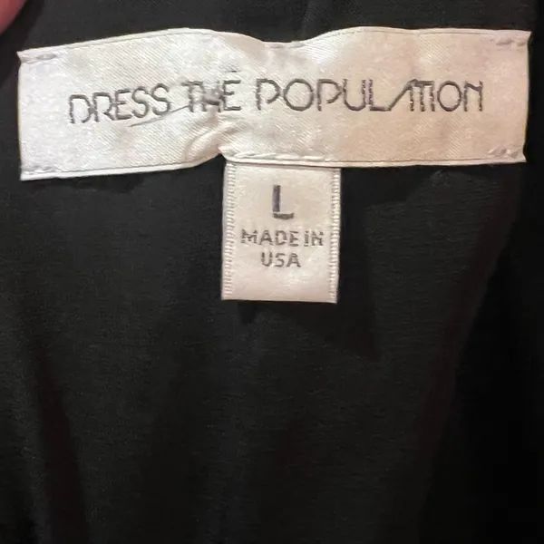 Dress the Population Marilyn Sequin Sleeveless V-Neck Mini Dress Black Sz Large‎ - Image 15