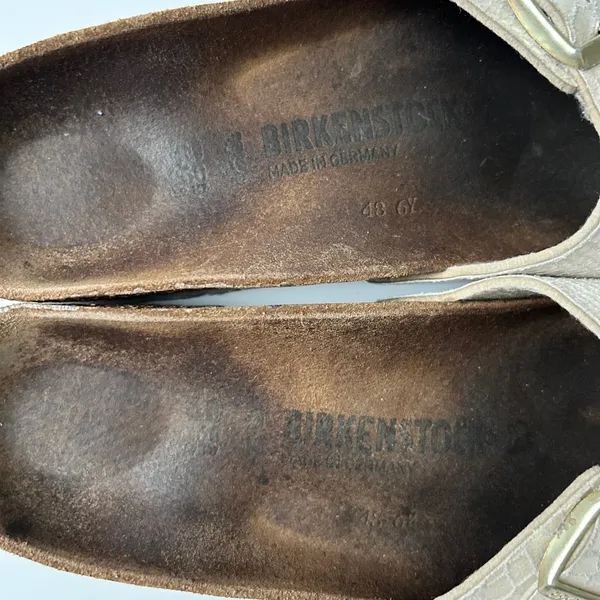 Birkenstock Madrid Sandals Suede Leather Cream Snake Iridescent Size EU 40 US 9 - Image 3