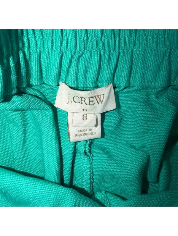 J.Crew Women’s Aqua Cotton Pull-On Shorts Size 8 Casual Elastic Waist - Image 5