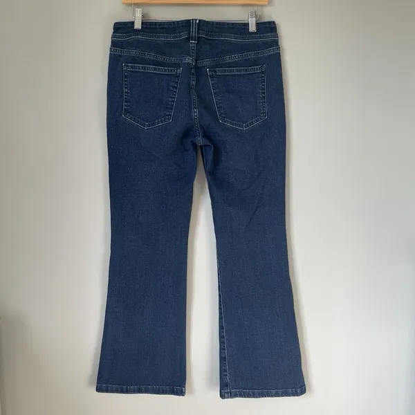 GAP '70s Flare Low Rise Denim Jeans Pants Blue Cotton Women's Size 10 Petite - Image 2