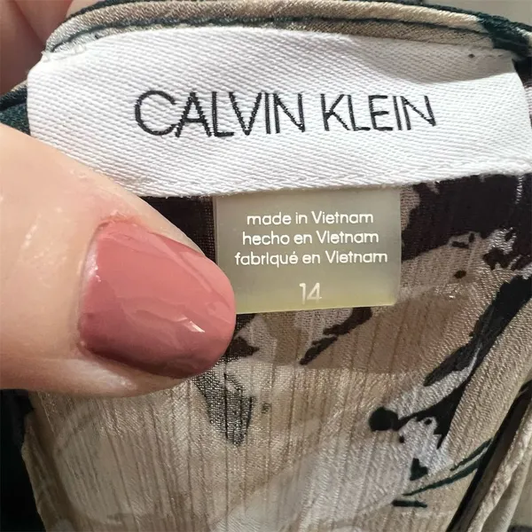 Calvin Klein Women's Floral Wrap Midi Dress Black Size 14 Party/Cocktail - Image 7