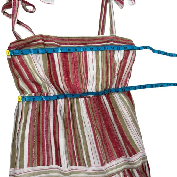 Unbranded Cotton Blend Striped Maxi Dress in Red/White and Green J-8 - Image 10
