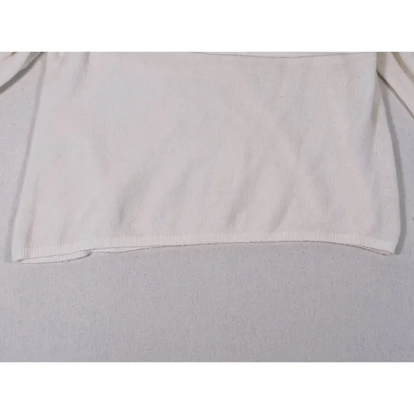 Abercrombie & Fitch Merino Wool Off Shoulder Sweater XXL Cream Cozy Old Money - Image 9