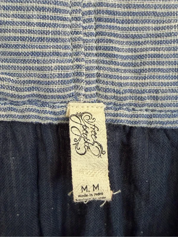 Free People All Who Wander Tunic Top Blue Striped Medium - Image 6