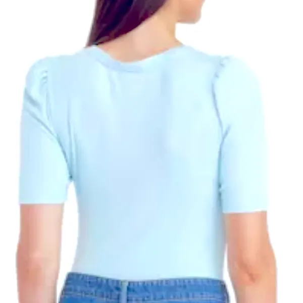 NWT Baby Blue Scoop Neck Bodysuit Size Large Spring Summer Staple Minismalist - Image 2